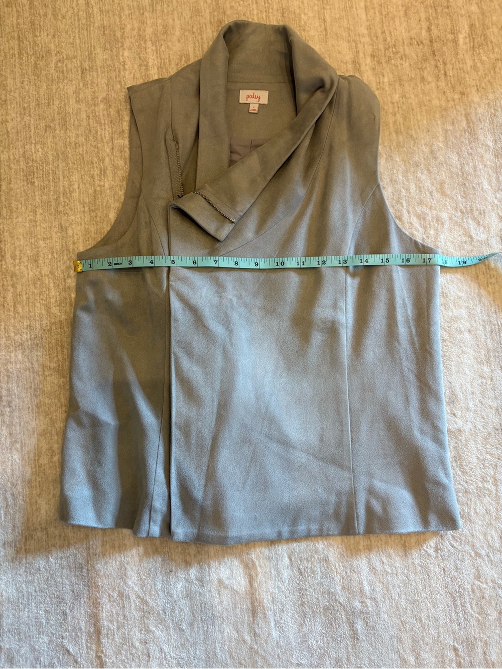 Pixley Light Gray Sleeveless Vest with zipper Size: Small - Picture 8 of 9